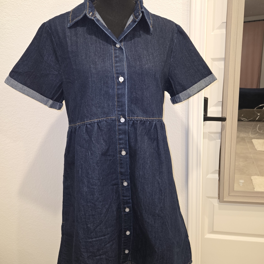Denim Button-Up Dress